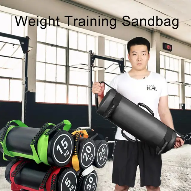 Powe-r Sandbags 5-20KG Bulga-rian Bag - PU Leather Durable Empty Boxing Sandbag Ideal For Bodybuilding, Sandbag Workout For Fitness, Fitness Workout, Filled Physical Training Exercise