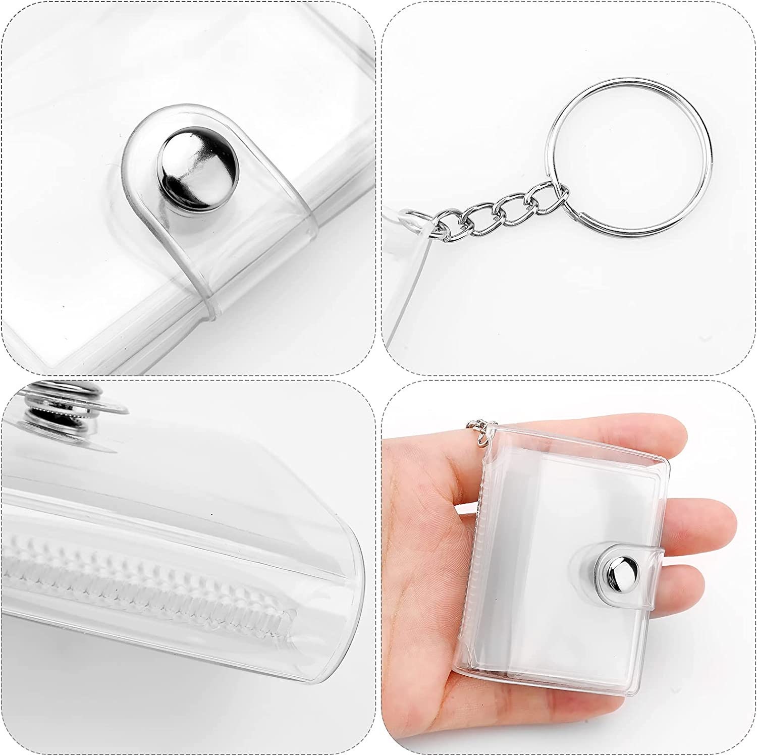 MXHBSTP 2Pcs Mini Photo Album, Small Photo Book Keyring, Photo Album Scrapbook Keyring Small Keyring Pockets Photo Key Accessories For Family Couples