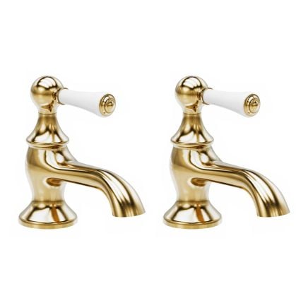 Veebath Traditional Mono Basin Mixer Tap With Pop-Up, Deck Mounted Dual Cross Head Tap, Victorian Basin Tap, Traditional Bathroom Sink Taps Waste-Chrome G1/2