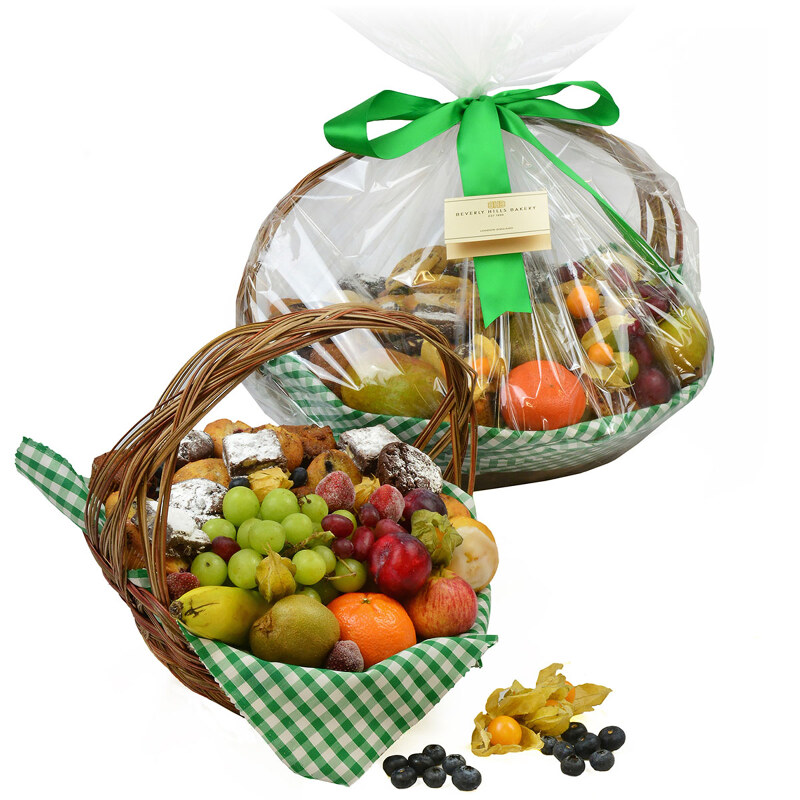 Fruit And Muffins Hamper - Fruit Gift Baskets And Gift Hampers With Next Day UK Delivery With Personal Message Attached