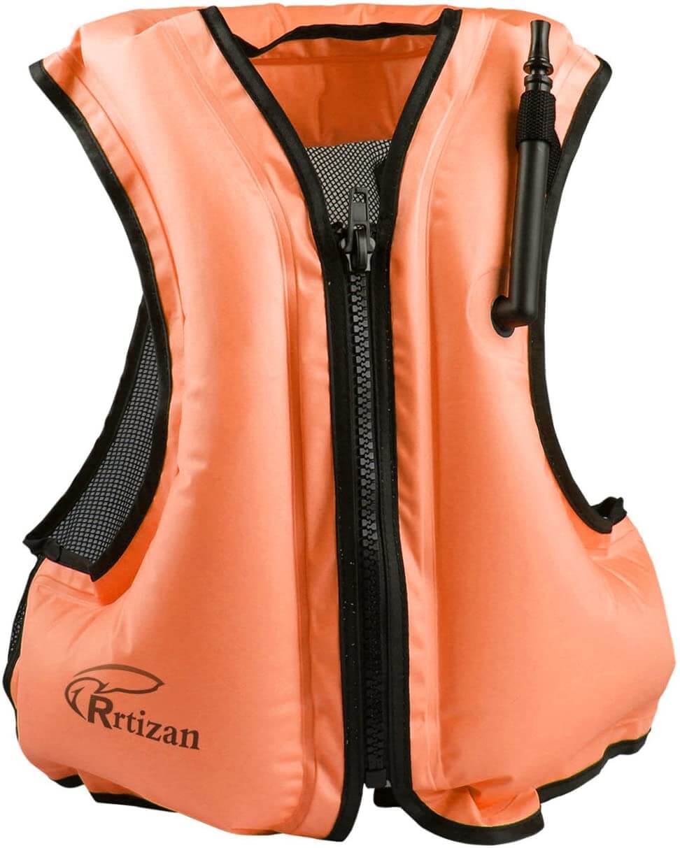 Self Inflating Life Jacket Inflatable Snorkel Vest For Adults Snorkeling Vest For Kayaking Buoyancy Vest Swim Jacket For Diving Safety Gren Inflatable Life Jackets For Adults