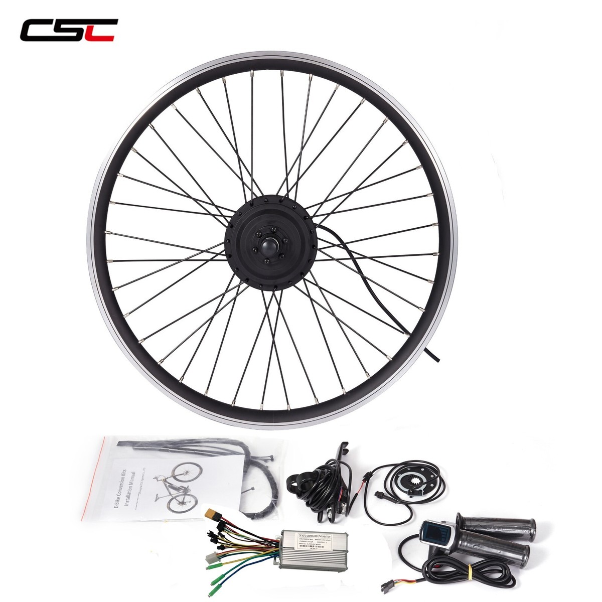 6.5 Inch 350W Brushless Hub Motor Wheel For Homemade Electric Scooter Brushless Controller With Cruise And Thumb Accelerator (24V 350W Kit