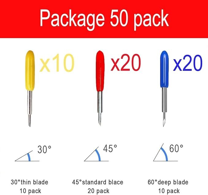 15 Pcs Replacement Blades For Cricut Explore Air 2 Vinyl Cutting Machines, 30/45/60 Degree Cutting Blades For Cricut