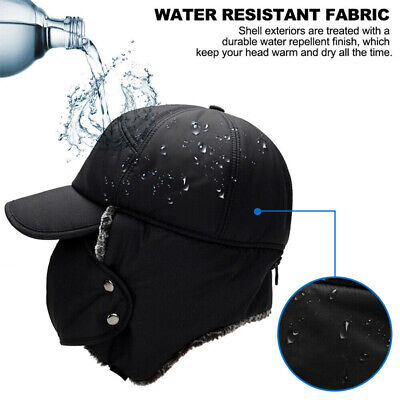 BXT 3 In 1 Men's Thermal Fur Lined Trapper Hat With Ear Flap Full Face Neck Warmer All-Around Windproof Warm Insulated Winter Baseball Cap Cycling Snow Ski Hat Grey