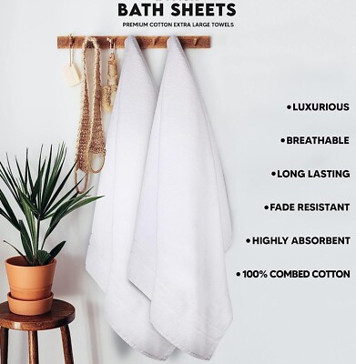 Anucci EXTRA LARGE JUBO BATH SHEETS 90 X 150C 500GS 100% EGYPTIAN