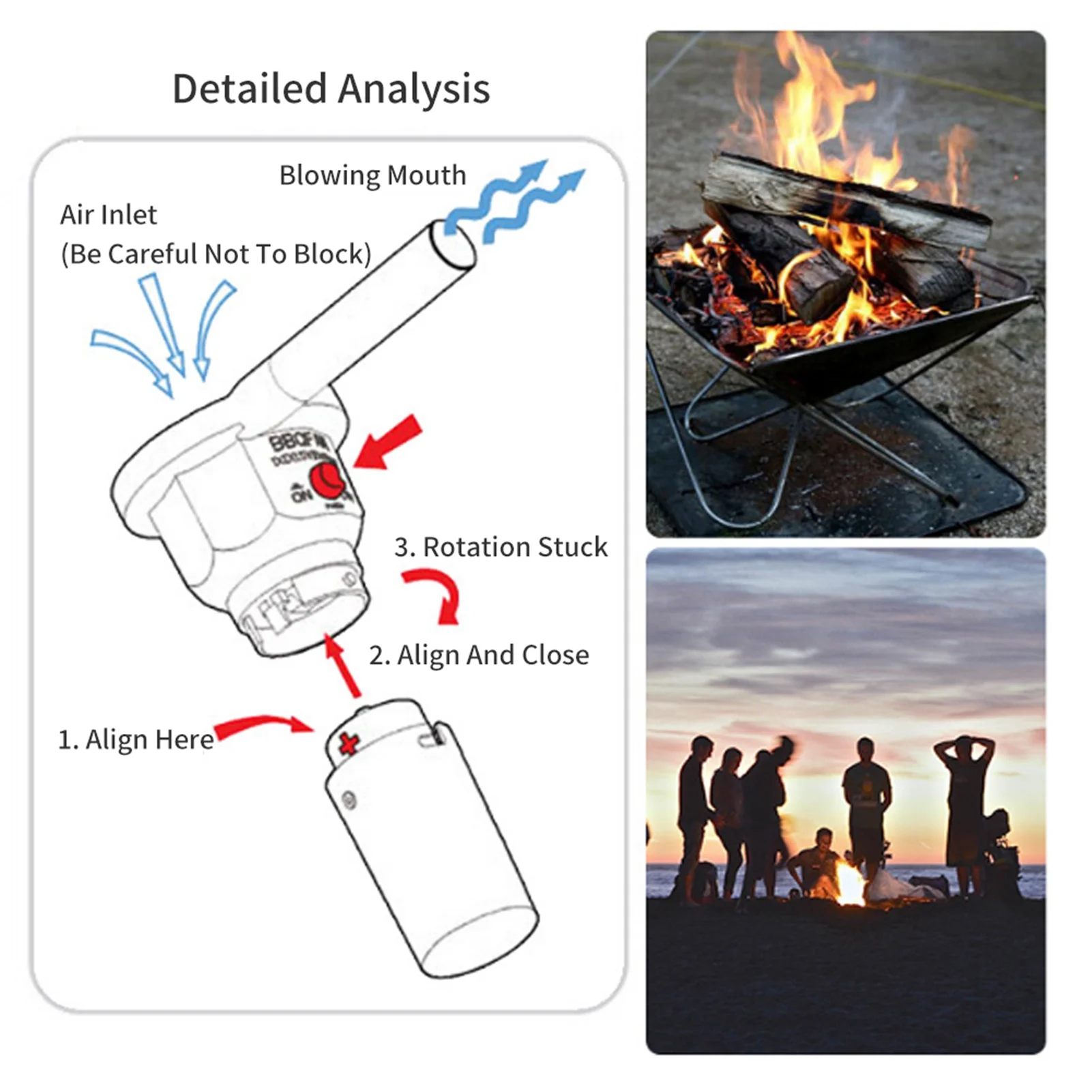 Handheld Electric BBQ Fan Air Blower Portable For Outdoor Camping Barbecue Picnic Bbq Cooking Tool Grill Accessories 1 Handheld Electric Bbq Fan As Shown