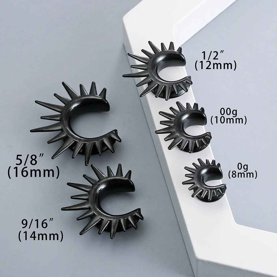 DOEARKO 2PCS Cool Ear Plugs Tunnels Stretcher Hollow