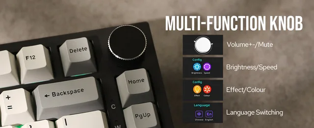 EPOAKER Ajazz AK820 Pro 75% Echanical Keyboard, Gasket Ounted Gaing