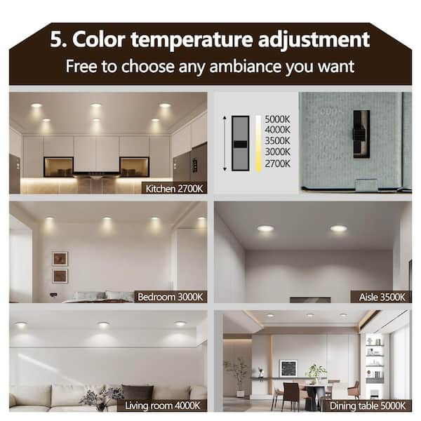 MiniSun | Shower/Soffit Brushed Chrome Recessed Ceiling Downlights | Bath Recessed Lighting, Home Décor & Improvement Essential | Includes Bulb [3000K